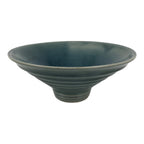 Japanese Ceramic Suiban Flower Vase Pottery Ikebana Accessory Round Blue Y611-KT - Vase-chidorivintage.com