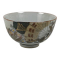 Japanese Kutani Ware Porcelain Yunomi Teacup Vtg Sencha Folding Fan Gold TC648-KT - Teacup-chidorivintage.com