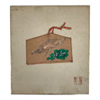 Japanese Shikishi Art Board Vtg Painting Zodiac Ema Wild Boar Inoshishi A835-AD - Painting-chidorivintage.com