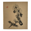 Japanese Shikishi Art Board Vtg Painting Chrysanthemum Flowers Brown Black A837-AD - Painting-chidorivintage.com