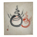 Japanese Shikishi Art Board Vtg Painting Inari Houshu no Tama Fox Flames A838-AD - Painting-chidorivintage.com