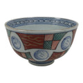 Japanese Porcelain Rice Bowl Chawan Vtg Owan White Blue Red Green Gold Y624-KT - Bowl-chidorivintage.com