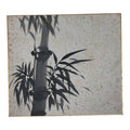 Japanese Shikishi Art Board Vtg Painting Black White Bamboo Stalk Leaves A842-AD - Painting-chidorivintage.com