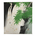 Japanese Shikishi Art Board Vtg Painting Waterfall Scene Taki Bamboo Leaves A843-AD - Painting-chidorivintage.com