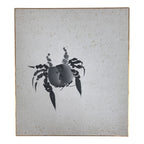 Japanese Shikishi Art Board Vtg Painting Classic Black White Crab Kani A845-AD - Painting-chidorivintage.com