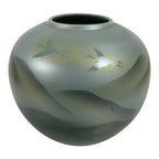 Japanese Porcelain Flower Vase Vtg Ikebana Kabin Celadon Green Mountain FK269-KT - Vase-chidorivintage.com