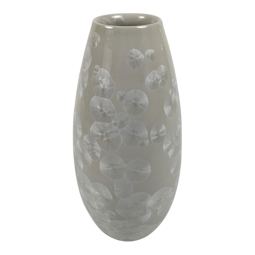 Japanese Porcelain Flower Vase Ikebana Kabin Crystalline Glaze White FK271-KT - Vase-chidorivintage.com