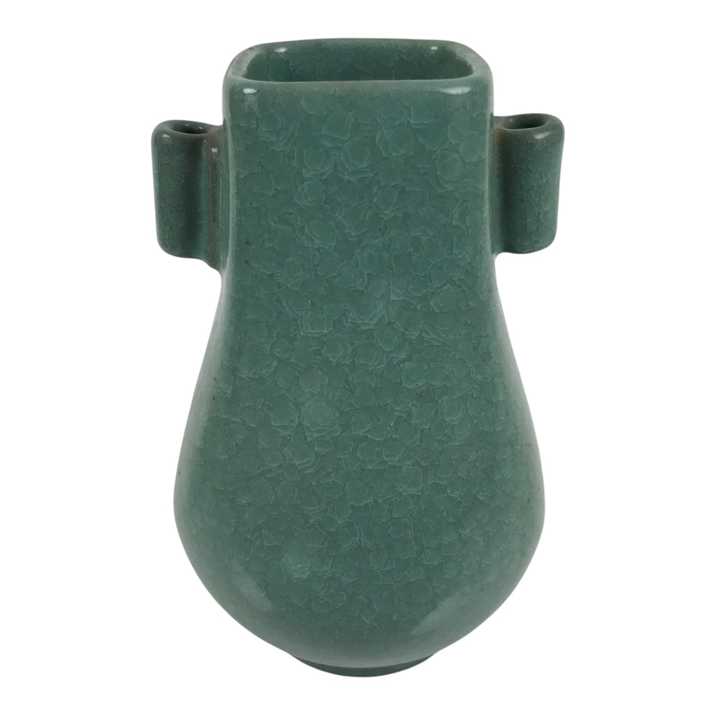 Japanese Ceramic Flower Vase Vtg Ikebana Kabin Green Celadon Crackle Glaze FK275-KT - Vase-chidorivintage.com
