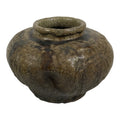 Japanese Ceramic Flower Vase Vtg Ikebana Kabin Handcraft Pot Brown FK276-KT - Vase-chidorivintage.com