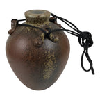 Japanese Ceramic Flower Vase Vtg Ikebana Kabin Hanging Ash Glaze Brown FK279-KT - Vase-chidorivintage.com