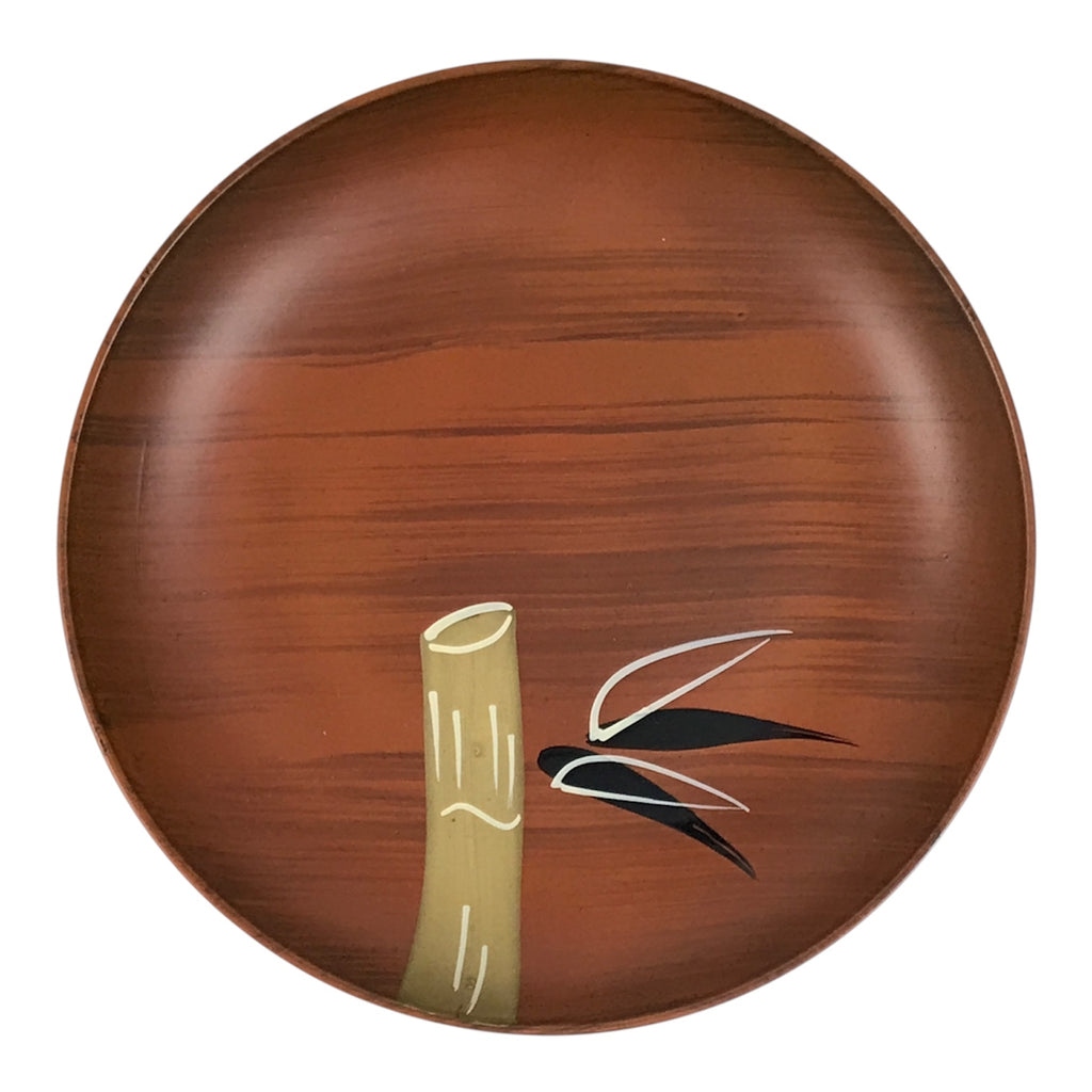 Japanese Lacquer Replica Resin Meimeizara Small Plate Tea Ceremony Bamboo L654-KT - Lacquerware-chidorivintage.com