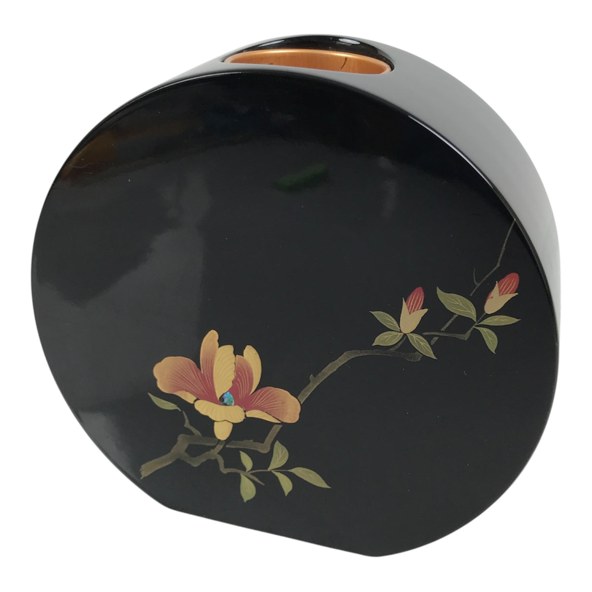 Japanese Lacquered Wood Flower Vase Vtg Kabin Makie Ikebana Arrangement FK280-KT - Vase-chidorivintage.com