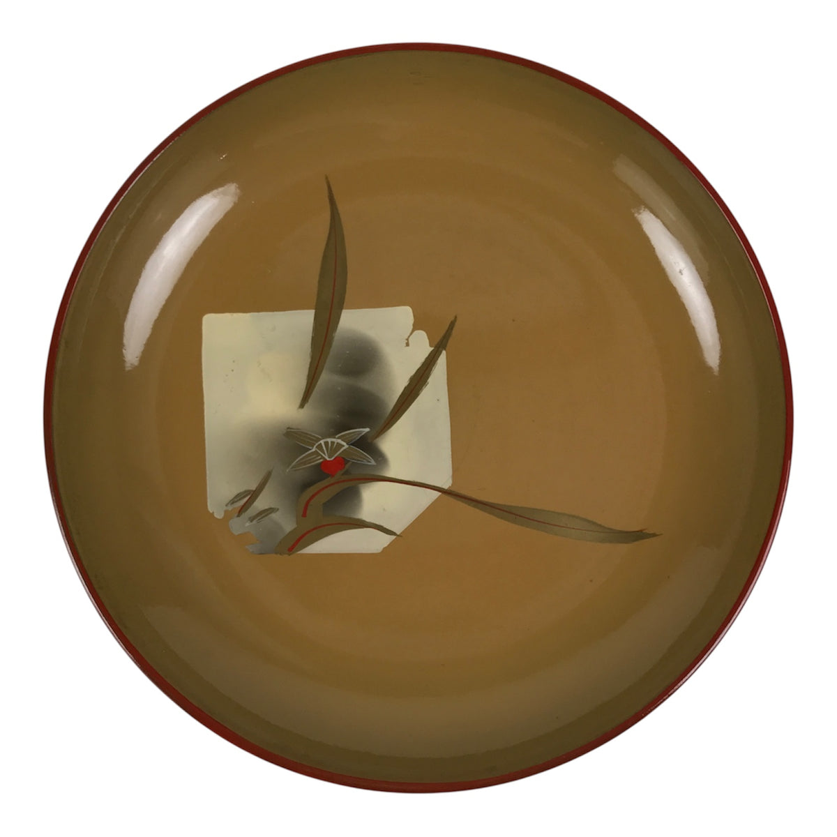 Japanese Lacquer Replica Resin Meimeizara Small Plate Tea Ceremony Floral L655-KT - Lacquerware-chidorivintage.com