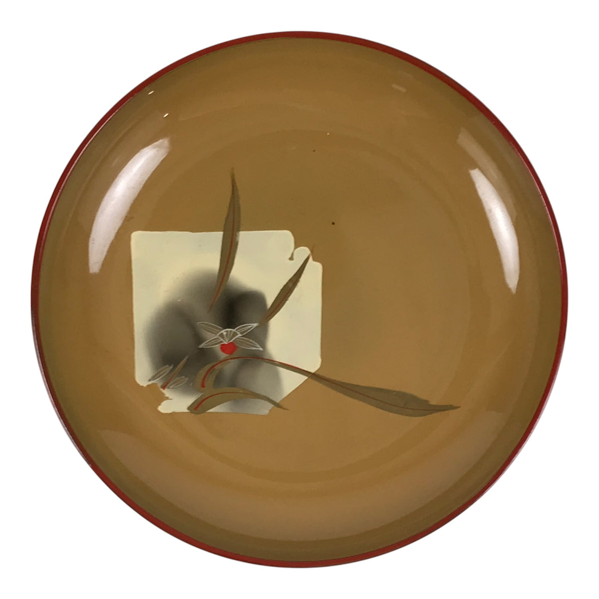 Japanese Lacquer Replica Resin Meimeizara Small Plate Tea Ceremony Floral L657-KT - Lacquerware-chidorivintage.com