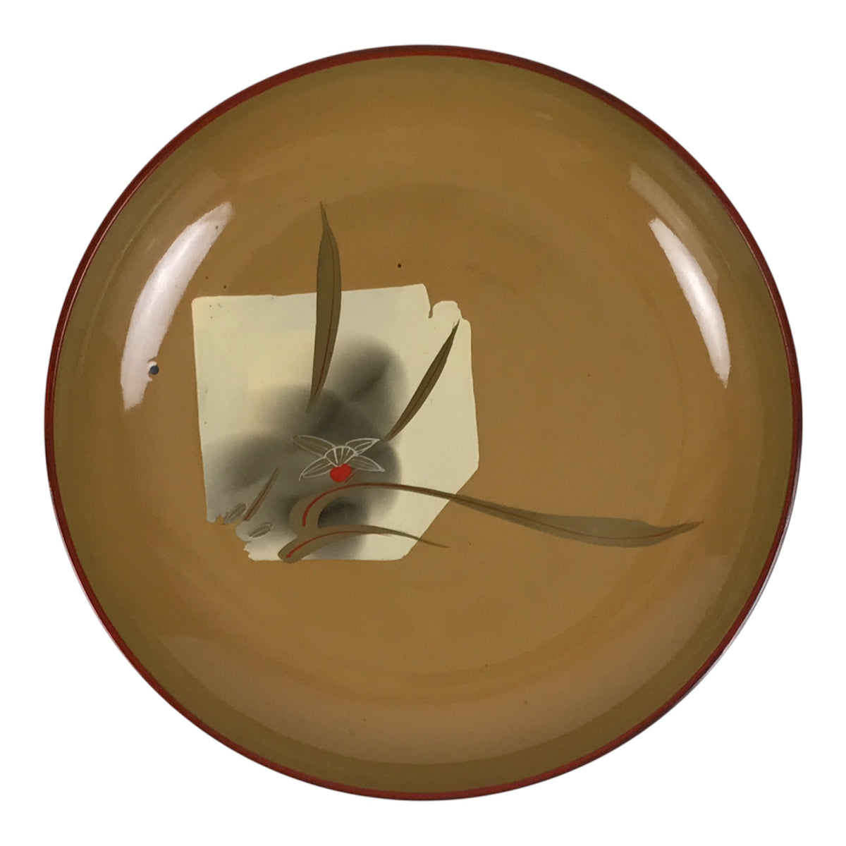 Japanese Lacquer Replica Resin Meimeizara Small Plate Tea Ceremony Floral L659-KT - Lacquerware-chidorivintage.com
