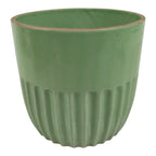 Japanese Celadon Porcelain Jar Vtg Seiji Pot Kame Groove Pale Green Y633-KT - Tea Ceremony-chidorivintage.com