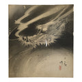 Japanese Shikishi Art Board Vtg Silk Painting Dragon Cloud Unryuzu Gray A859-AD - Painting-chidorivintage.com