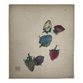 Japanese Shikishi Art Board Vtg Painting Strawberry Fruits Red Blue Green A861-AD - Painting-chidorivintage.com