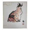 Japanese Shikishi Art Board Vtg Painting Fish Red Snapper Tai Red Pink A875-AD - Painting-chidorivintage.com