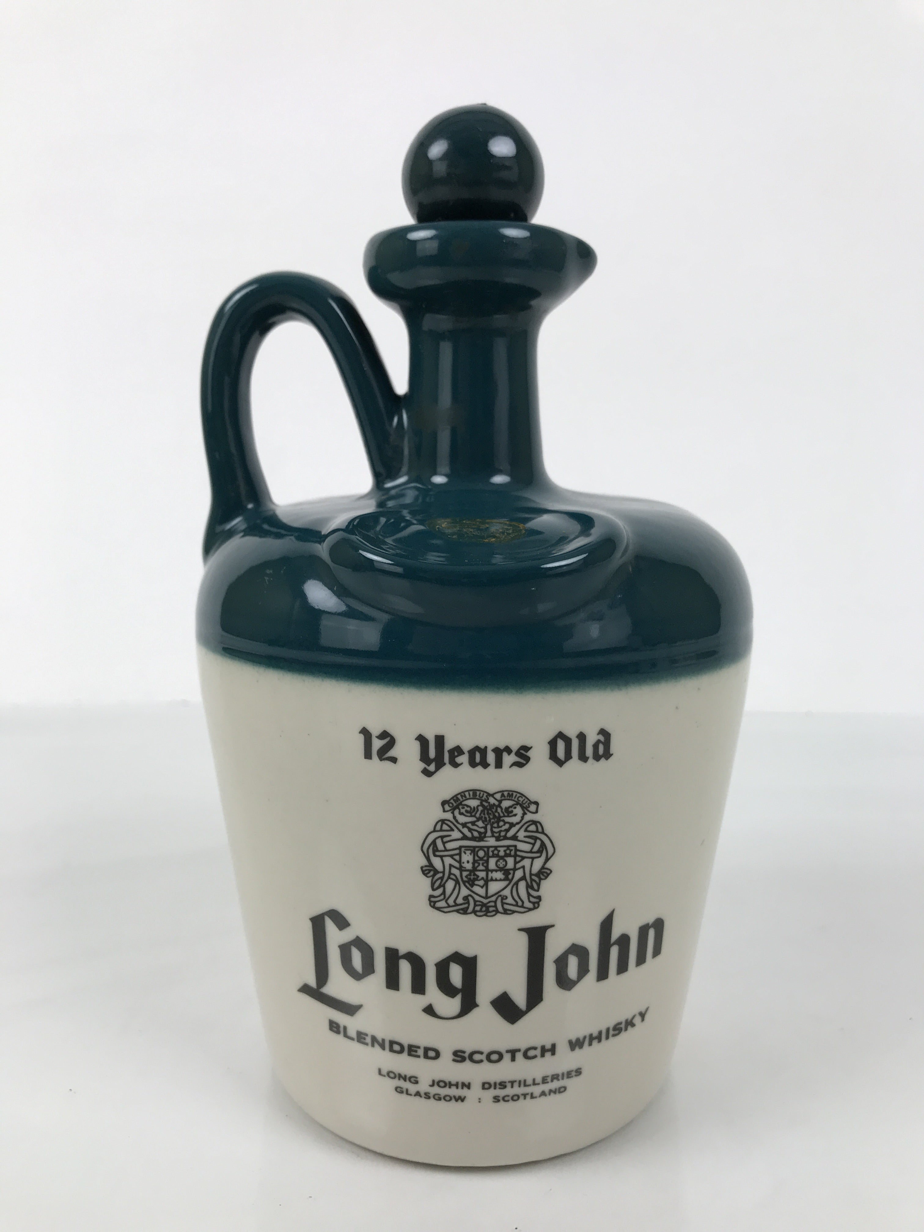 Scotch Long John 12 Year Old Whisky Empty Decanter Vtg Bottle 