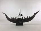 South East Asian Carved Wooden Boat Figure Vtg Ship Canoe Decoration Black BD925