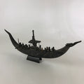 South East Asian Carved Wooden Boat Figure Vtg Ship Canoe Decoration Black BD925