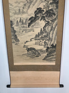 Taiwanese Hanging Scroll Vtg Kakejiku Cho Bunkan Sansui Mountain River KJ55