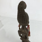 Vintage African Handcarved Wood Woman Statue Souvenir Figurine Decor Brown BD988
