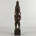 Vintage African Handcarved Wood Woman Statue Souvenir Figurine Decor Brown BD988