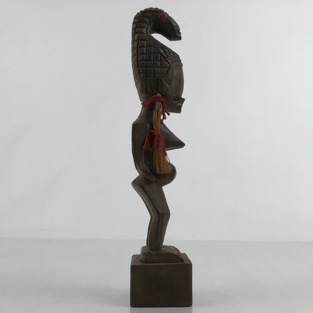 Vintage African Handcarved Wood Woman Statue Souvenir Figurine Decor Brown BD988
