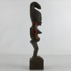 Vintage African Handcarved Wood Woman Statue Souvenir Figurine Decor Brown BD988