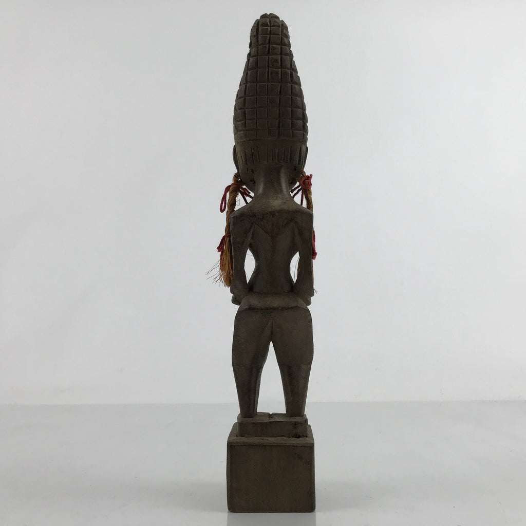 Vintage African Handcarved Wood Woman Statue Souvenir Figurine Decor Brown BD988