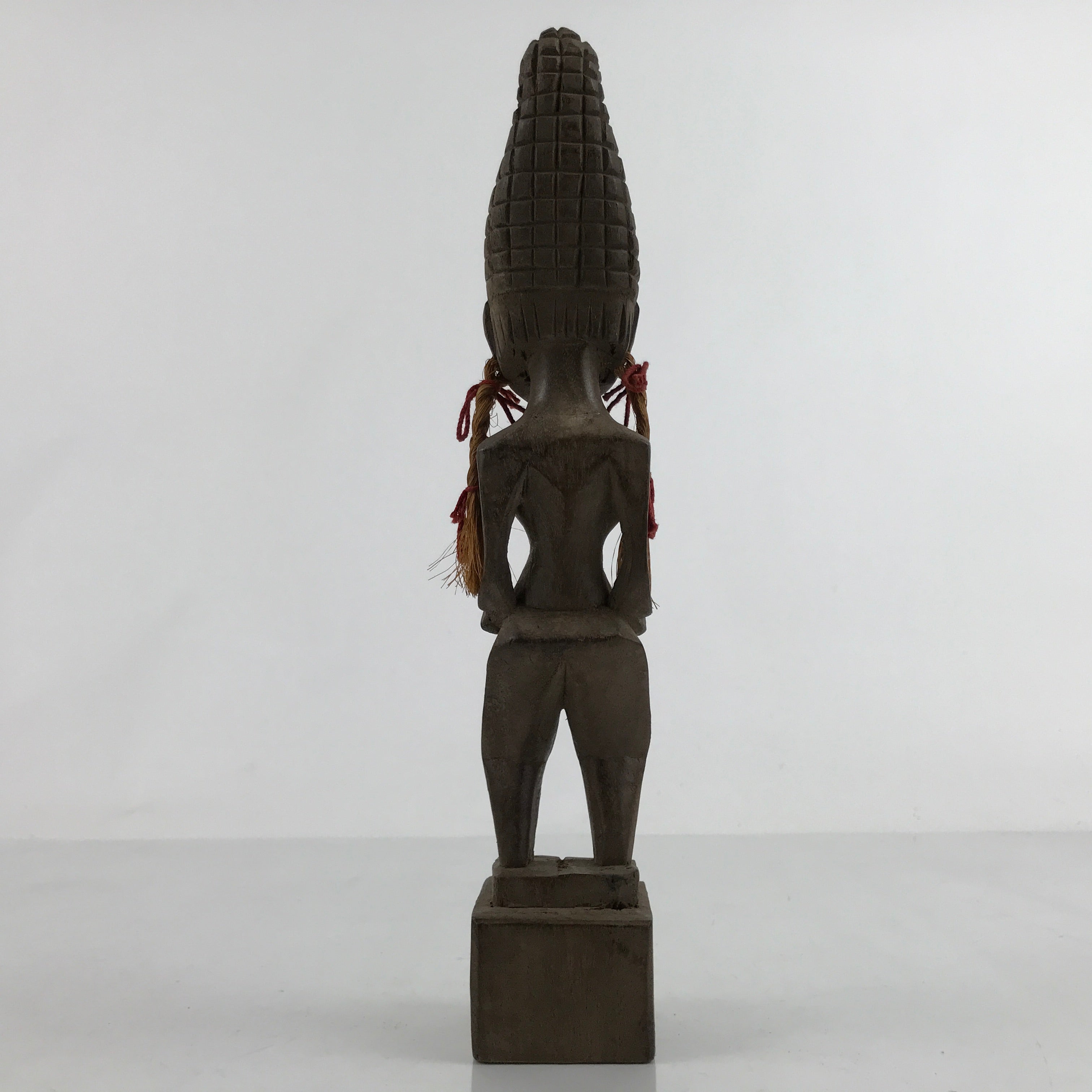 Vintage African Handcarved Wood Woman Statue Souvenir Figurine Decor Brown BD988