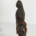 Vintage African Handcarved Wood Woman Statue Souvenir Figurine Decor Brown BD988