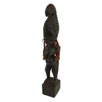 Vintage African Handcarved Wood Woman Statue Souvenir Figurine Decor Brown BD988