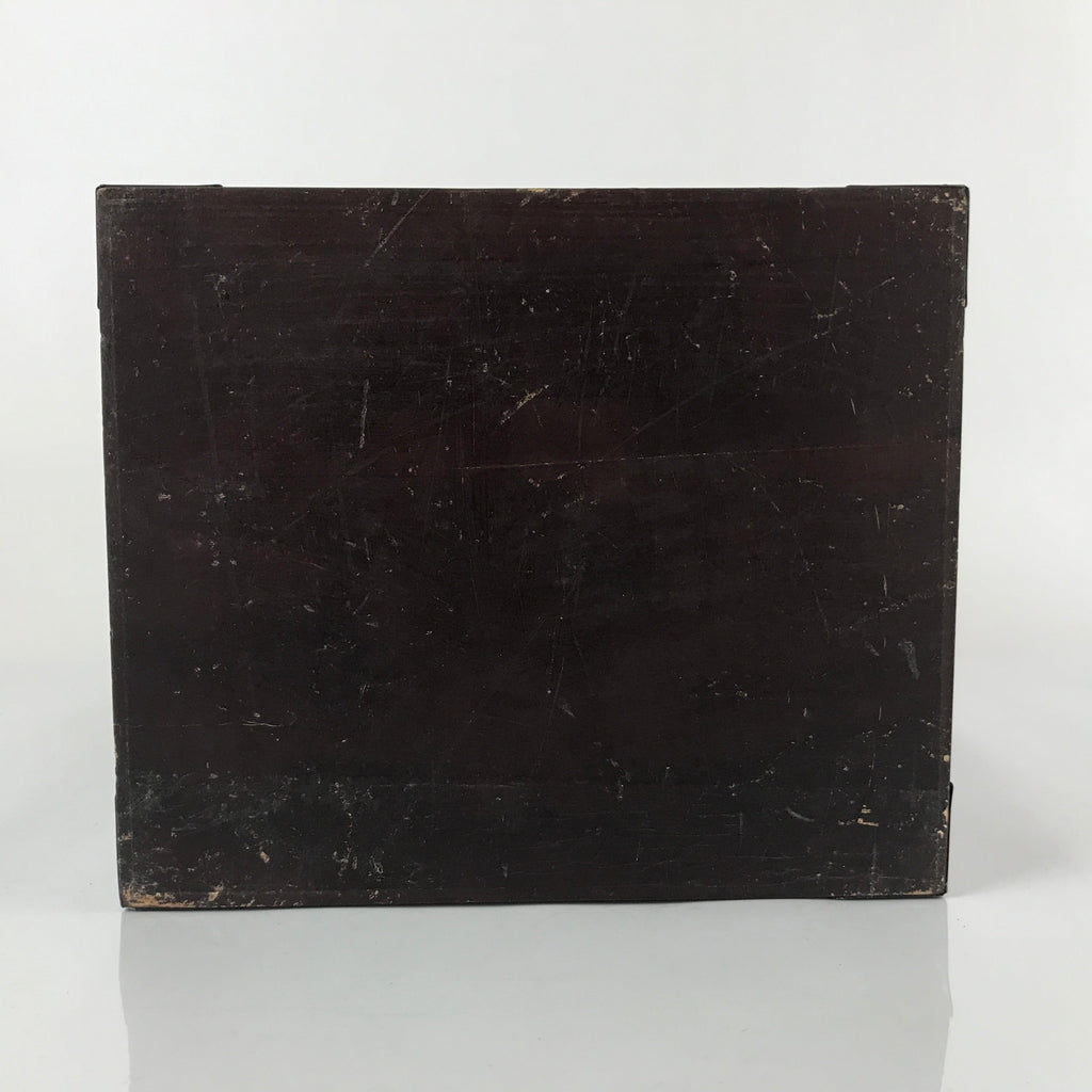 Vintage Japanese Brushed Lacquer Wooden Storage Box Inside 19.5x20x29cm Mon X99