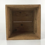 Vintage Japanese Open Wooden Storage Box Inside 29x29x26cm Brown X100