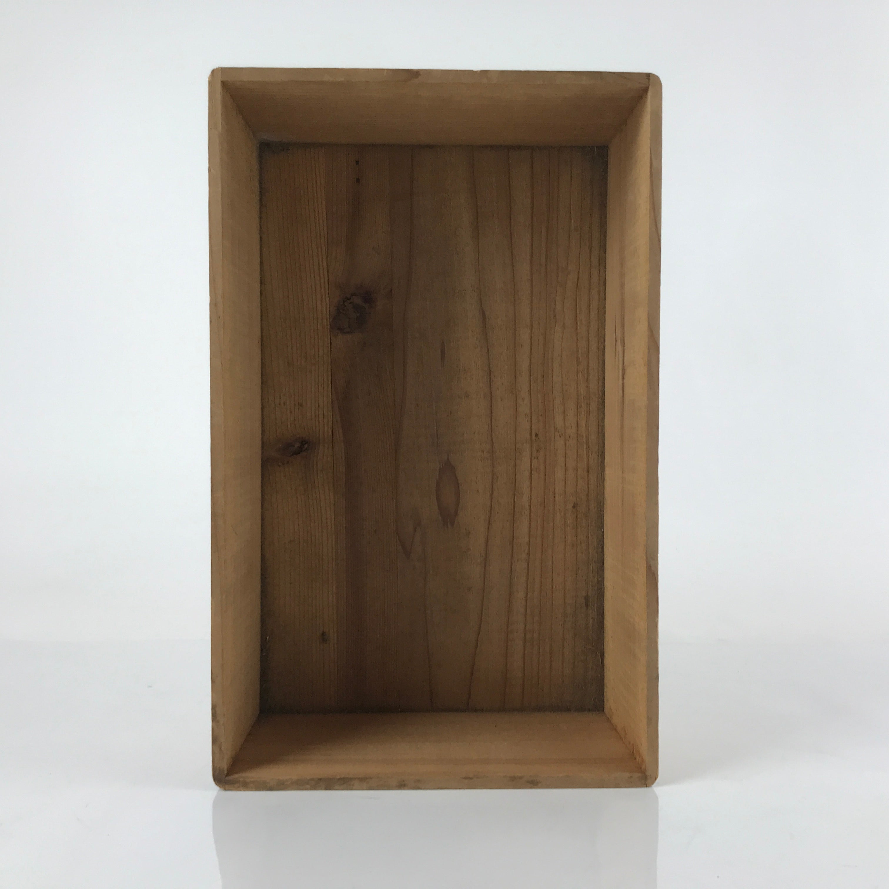 Vintage Japanese Open Wooden Storage Box Inside 31.5x19x10cm Brown X97