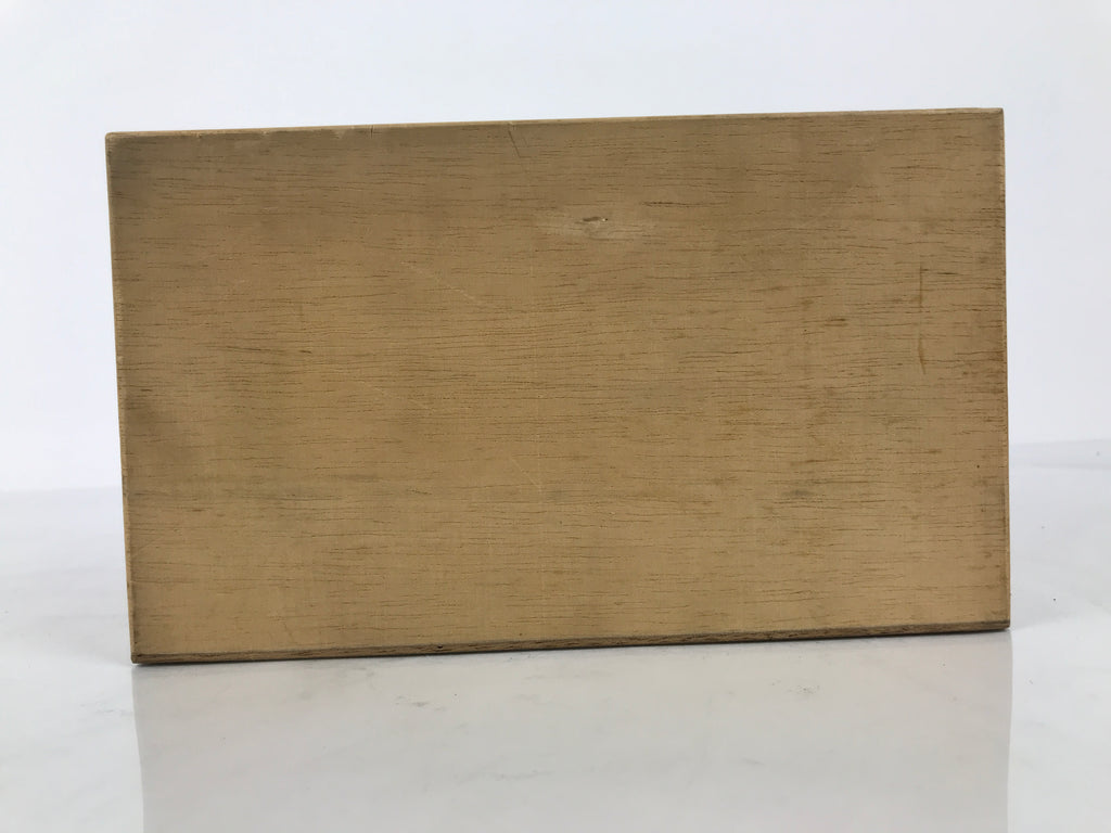 Vintage Japanese Wood Lidded Pottery Storage Box Inside 10.5x19x15cm Brown X225