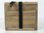 Vintage Japanese Wood Lidded Pottery Storage Box Inside 8.5x8.5x6.2cm Brown X219