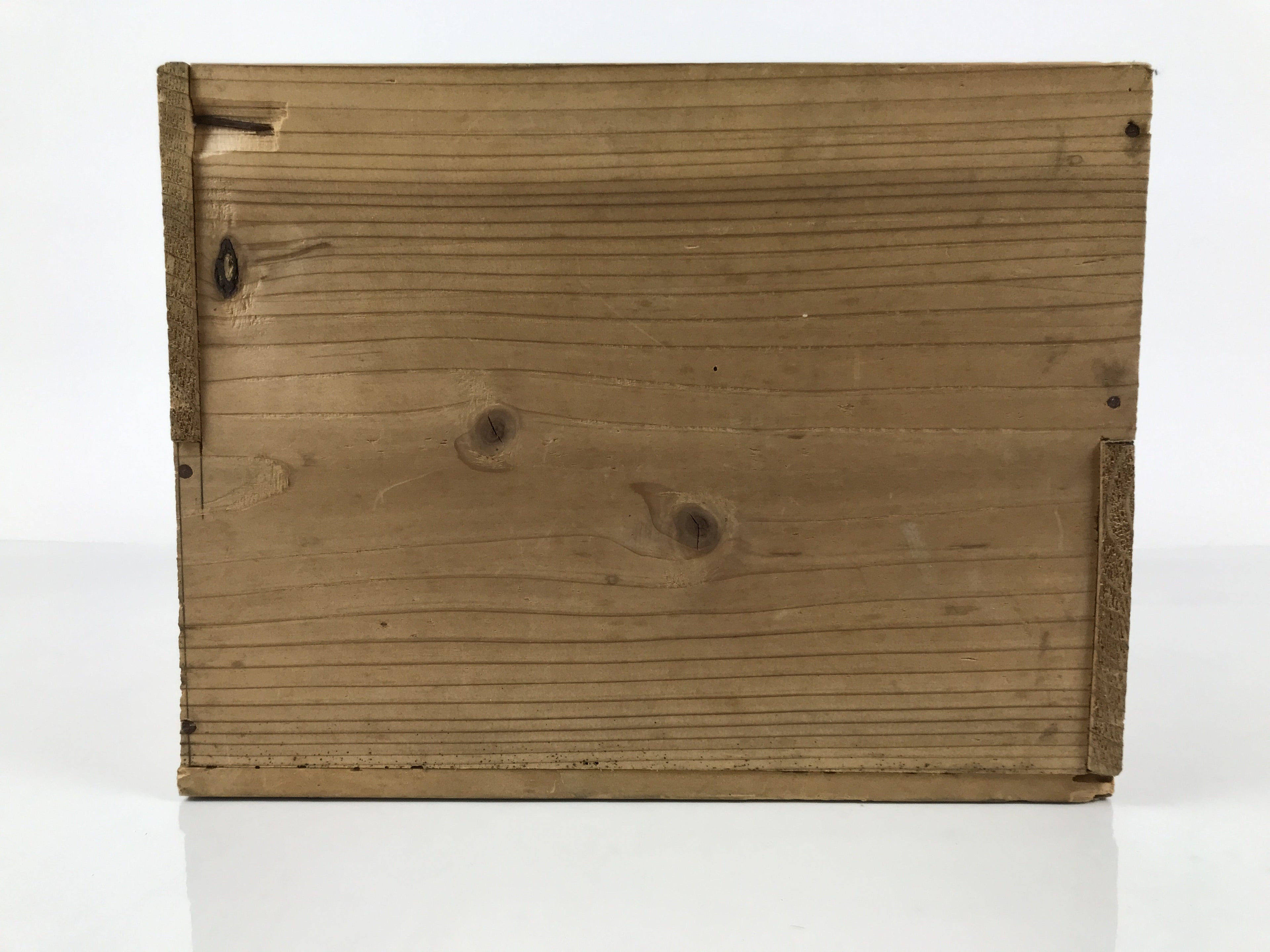 Vintage Japanese Wood Pottery Storage Box Inside 29x28.8x22.3cm Brown X223