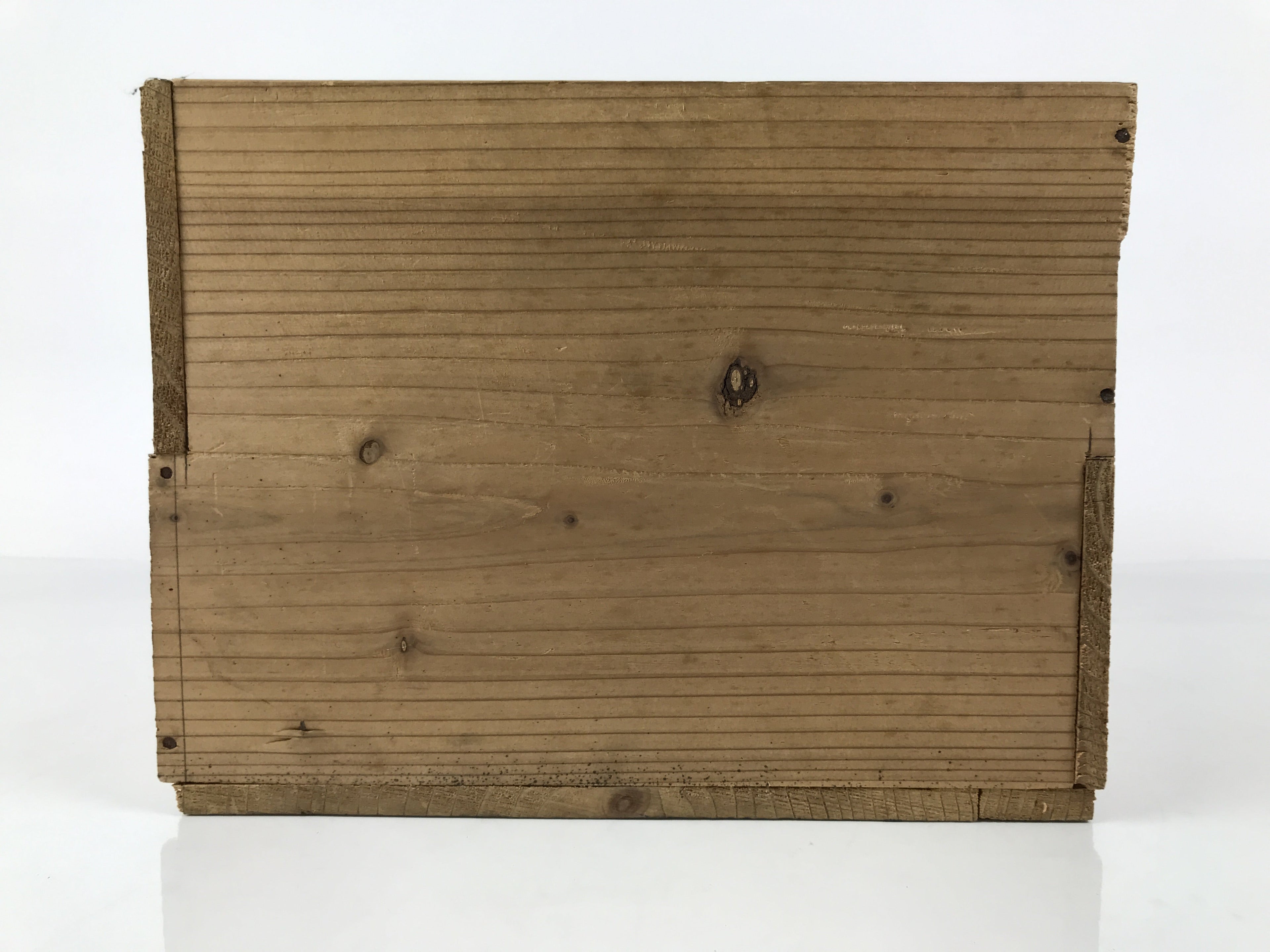 Vintage Japanese Wood Pottery Storage Box Inside 29x28.8x22.3cm Brown X223