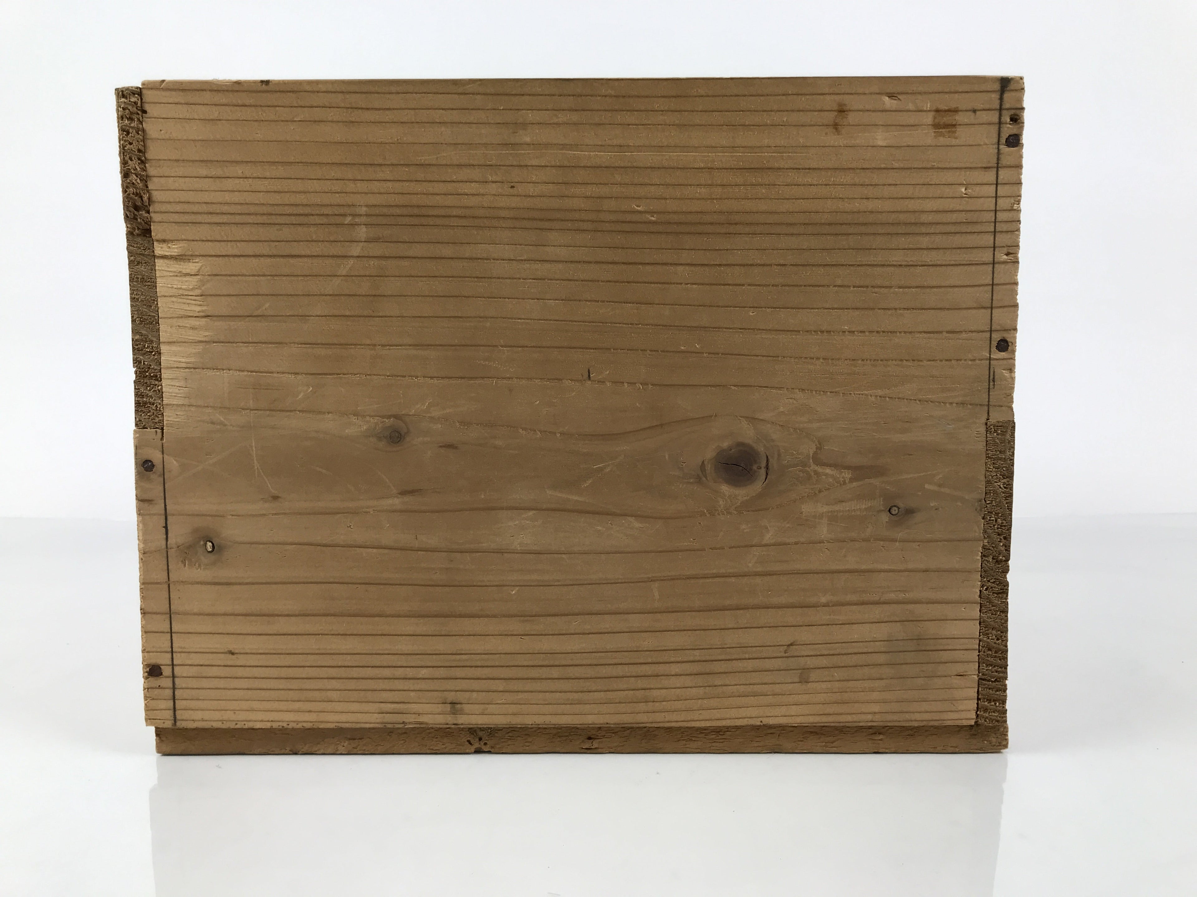 Vintage Japanese Wood Pottery Storage Box Inside 29x28.8x22.3cm Brown X223
