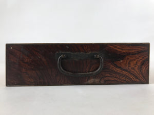 Vintage Japanese Wooden Drawer Shallow Storage Box Inside 29x20.5x6cm Brown X90