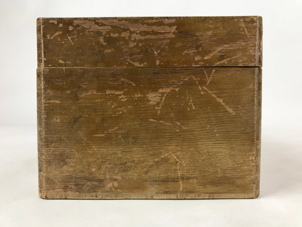Vintage Japanese Wooden First Aid Kit Storage Box Inside 15x21.5x9cm X77