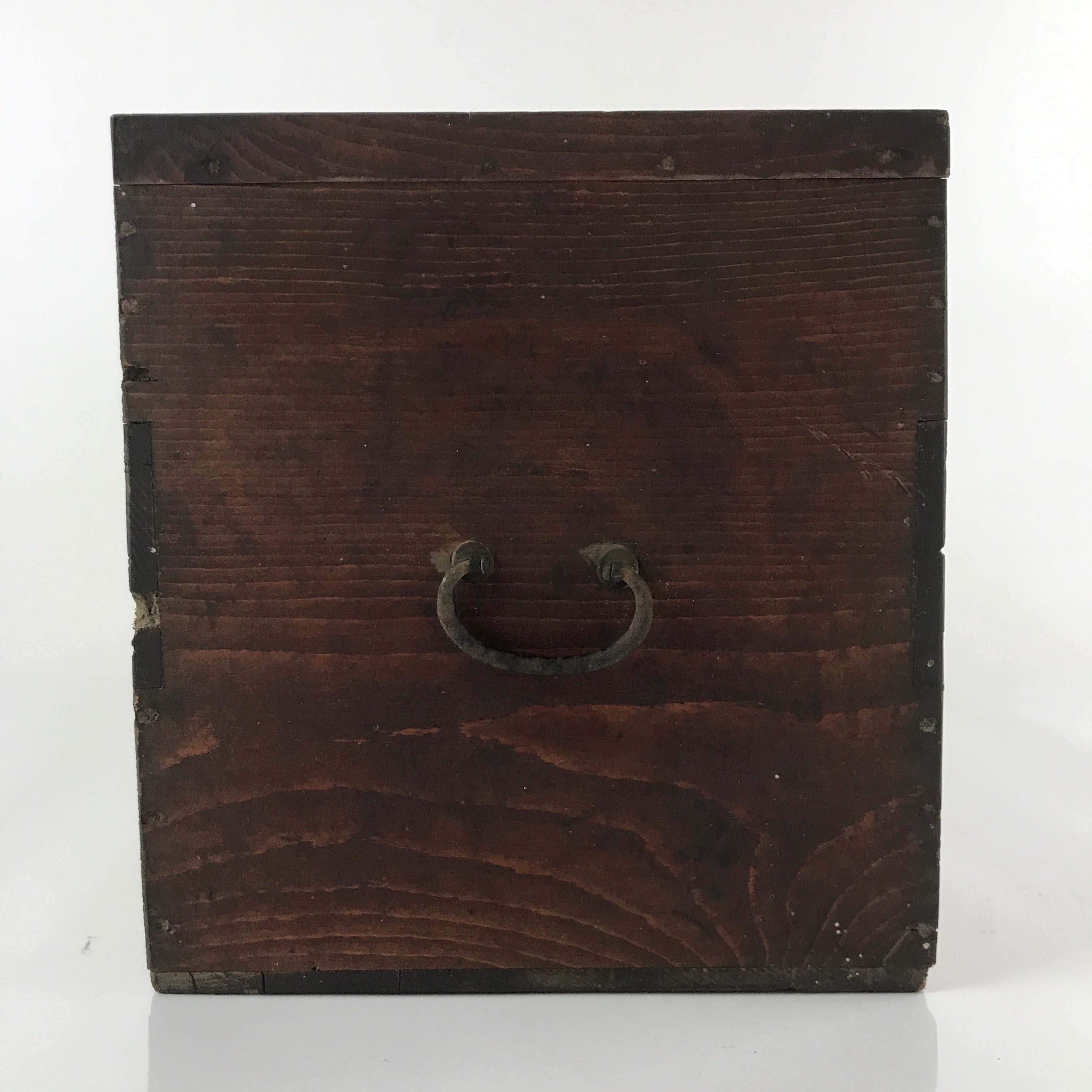 Vintage Japanese Wooden Lidded Bento Storage Box Inside 23x22.5x36cm Brown X130