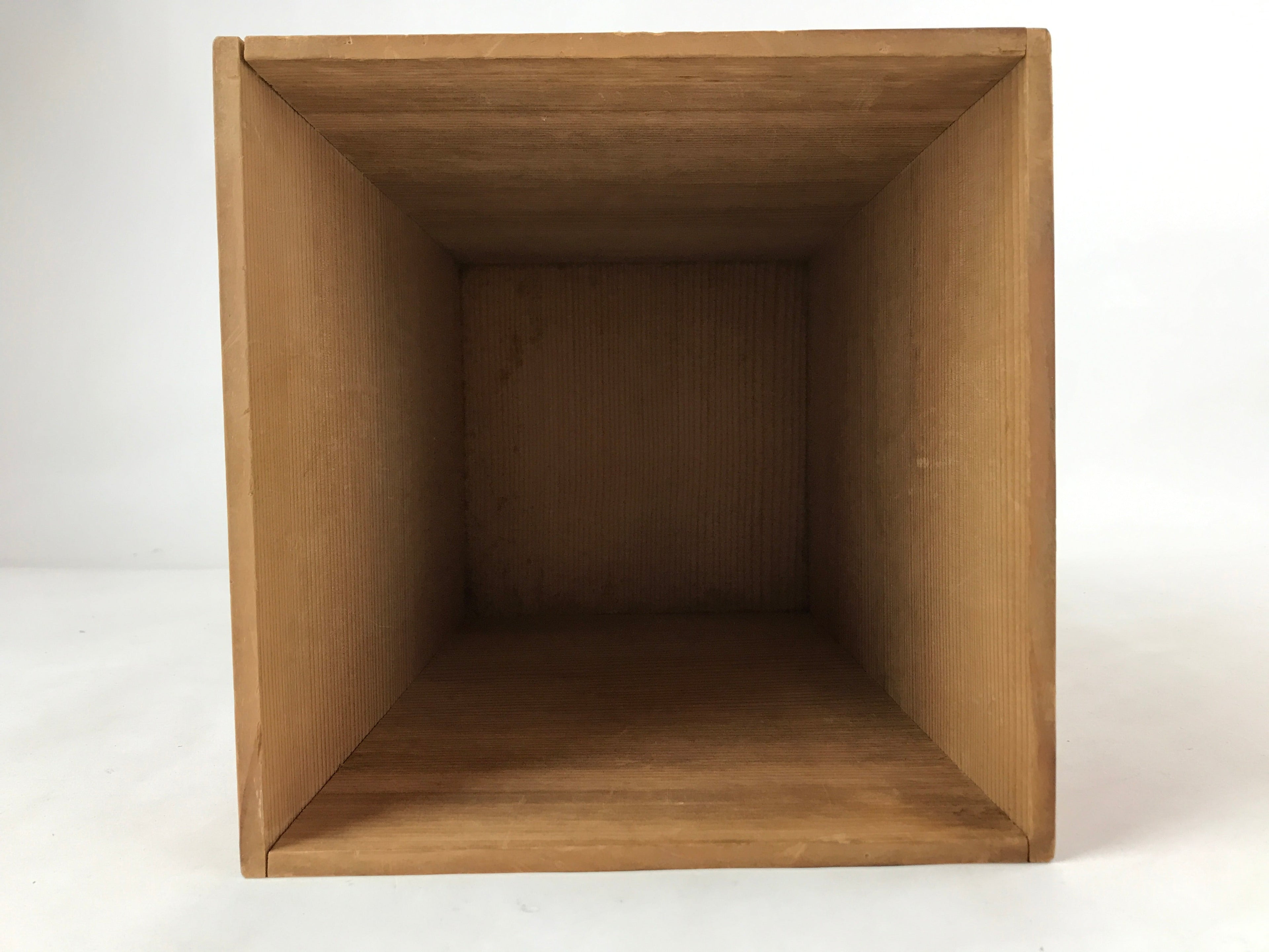 Vintage Japanese Wooden Lidded Flower Basket Storage Box Inside 20x20x33cm X63