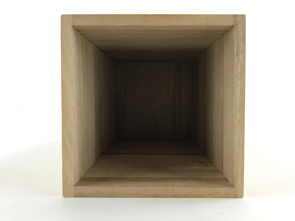 Vintage Japanese Wooden Lidded Flower Vase Storage Box Inside 11.5x11.5x26cm X52