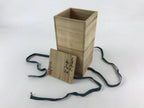 Vintage Japanese Wooden Lidded Flower Vase Storage Box Inside 11.5x11.5x26cm X52