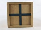 Vintage Japanese Wooden Lidded Flower Vase Storage Box Inside 12.5x12.5x27cm X53